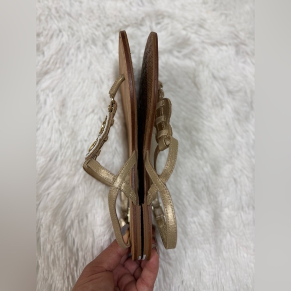 Lilly Pulitzer Gold Sandals with Beaded Accents - Picture 4 of 9